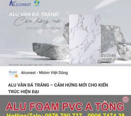 Alu Alcorest vân đá trắng